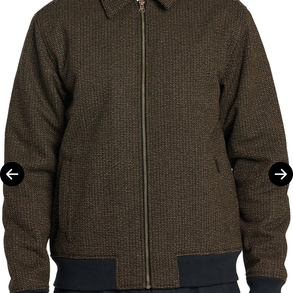 Brown Textured Zip-Up Jacket